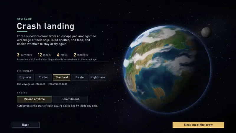 Starting a new game.