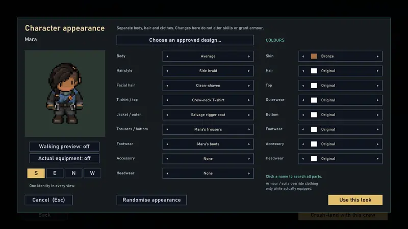 The character appearance editor.