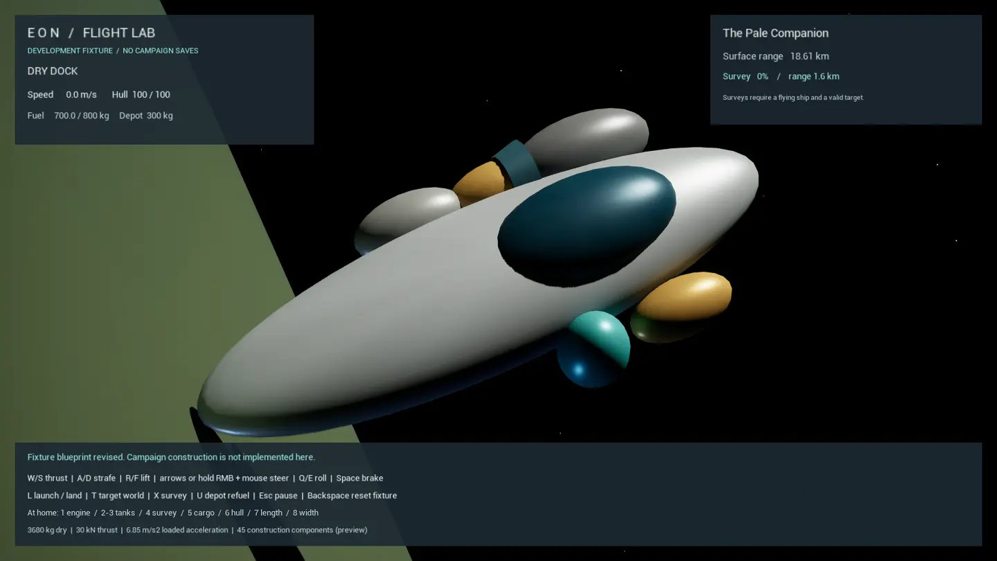 An editable spacecraft in the Flight Lab.