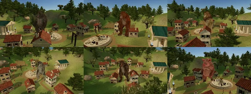 Step 3: all six giants walking in the game.
