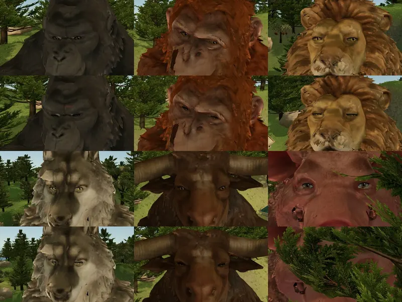 Step 4: living eyes that look around and blink.