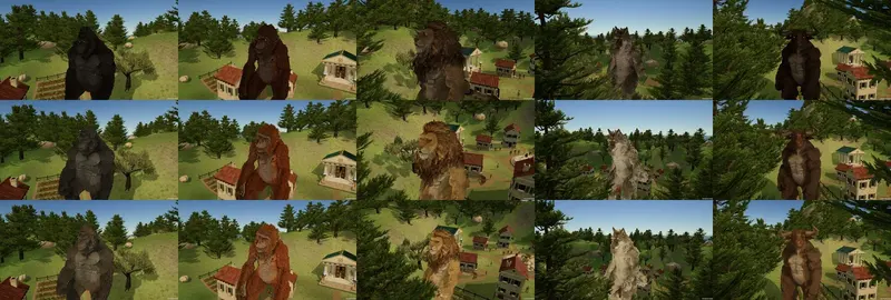 Step 5: each giant wears its nature, from cruel to kind.